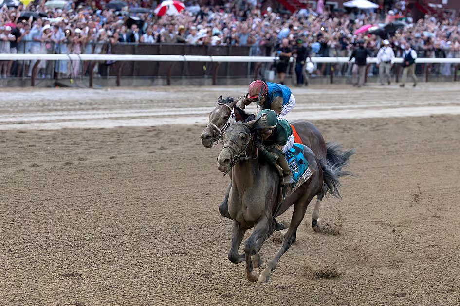 Kentucky Derby-winner Golden Tempo wins 158th Belmont Stakes